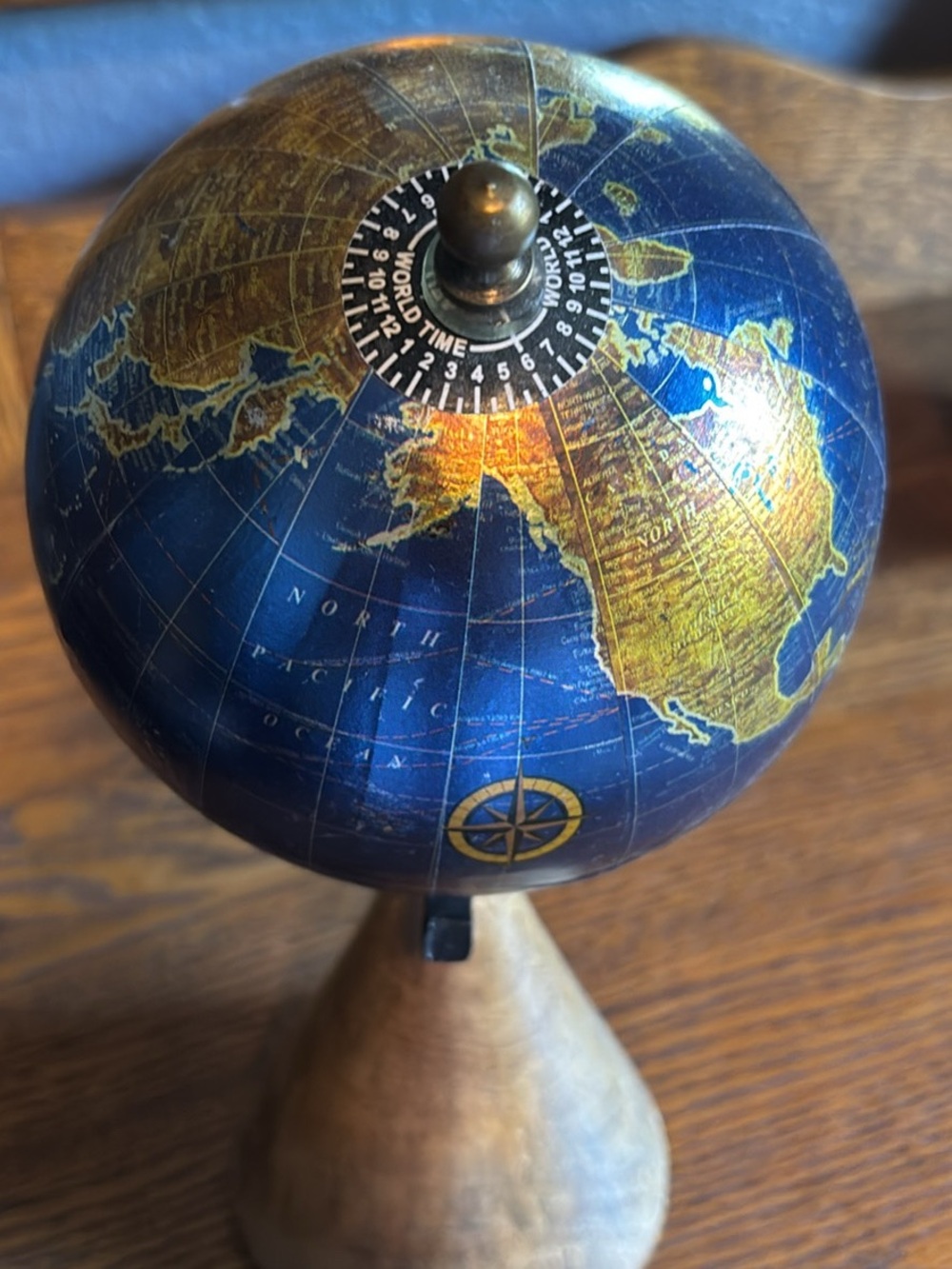Tabletop Globe on Wooden Stand - Picture 2 of 3